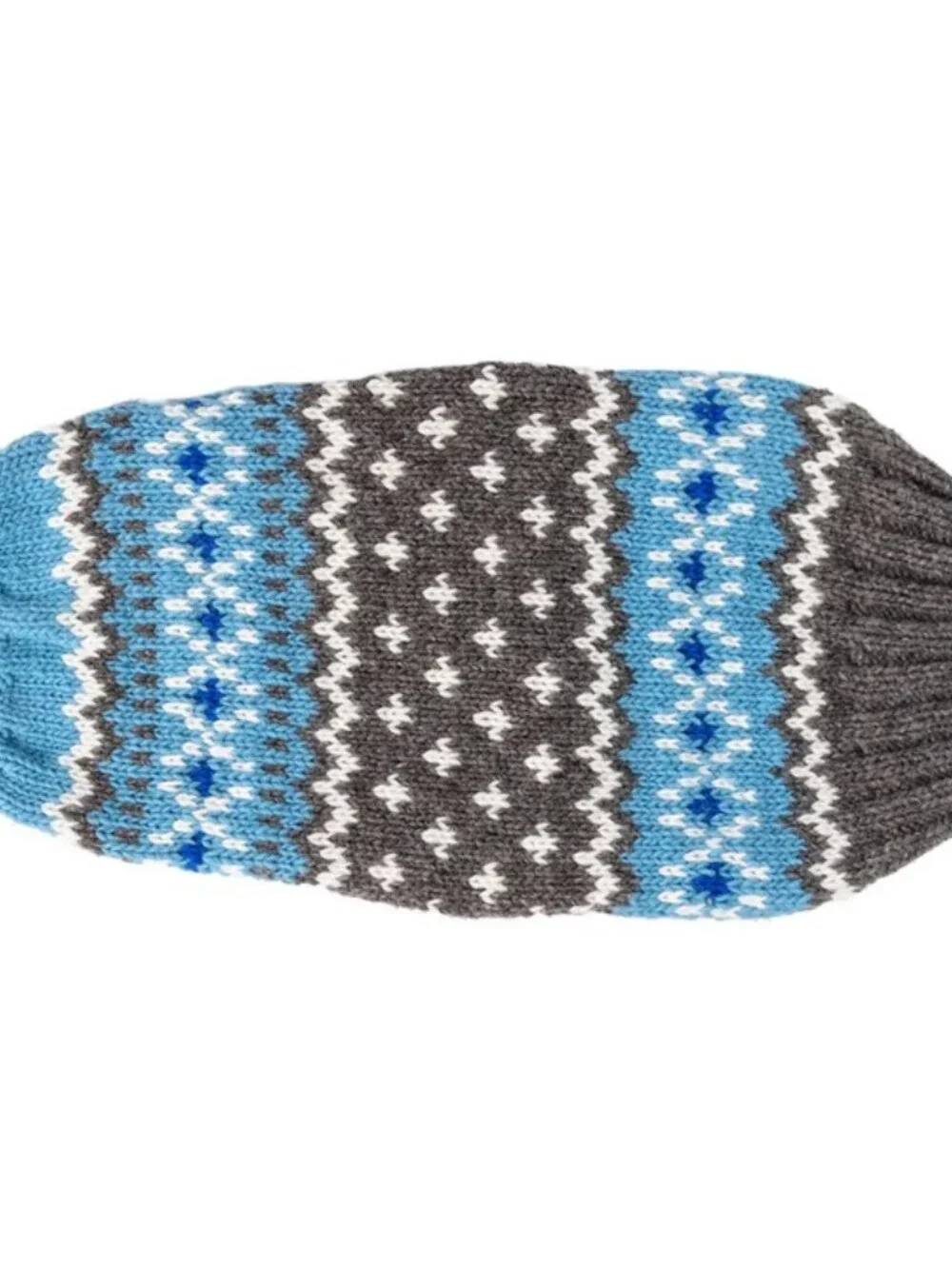 NWT Chilly Dog Light Blue Fair Isle Hand Knit Wool Dog Sweater